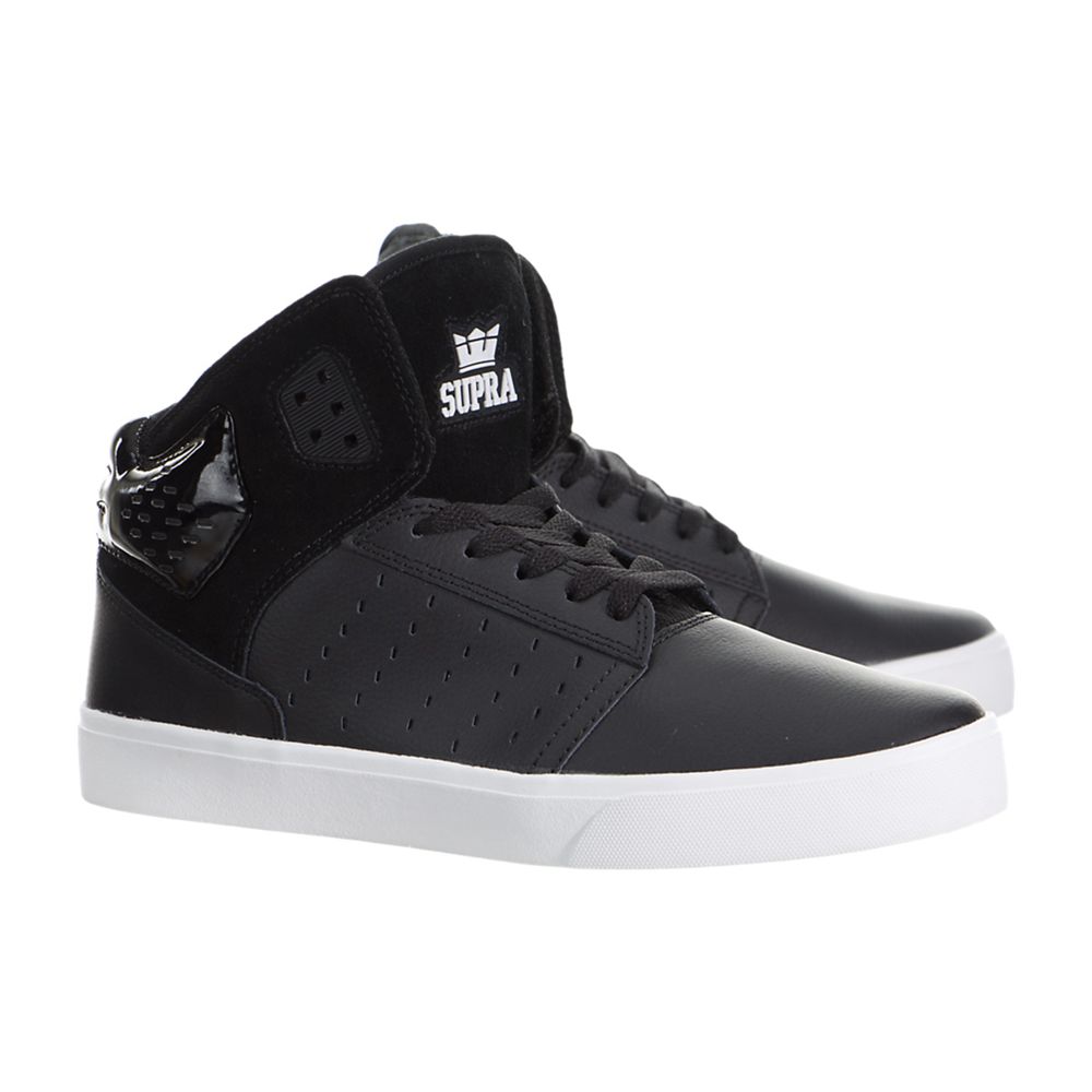 Chaussures de Skate Supra Atom Noir Black/White Homme | SJN-67235224